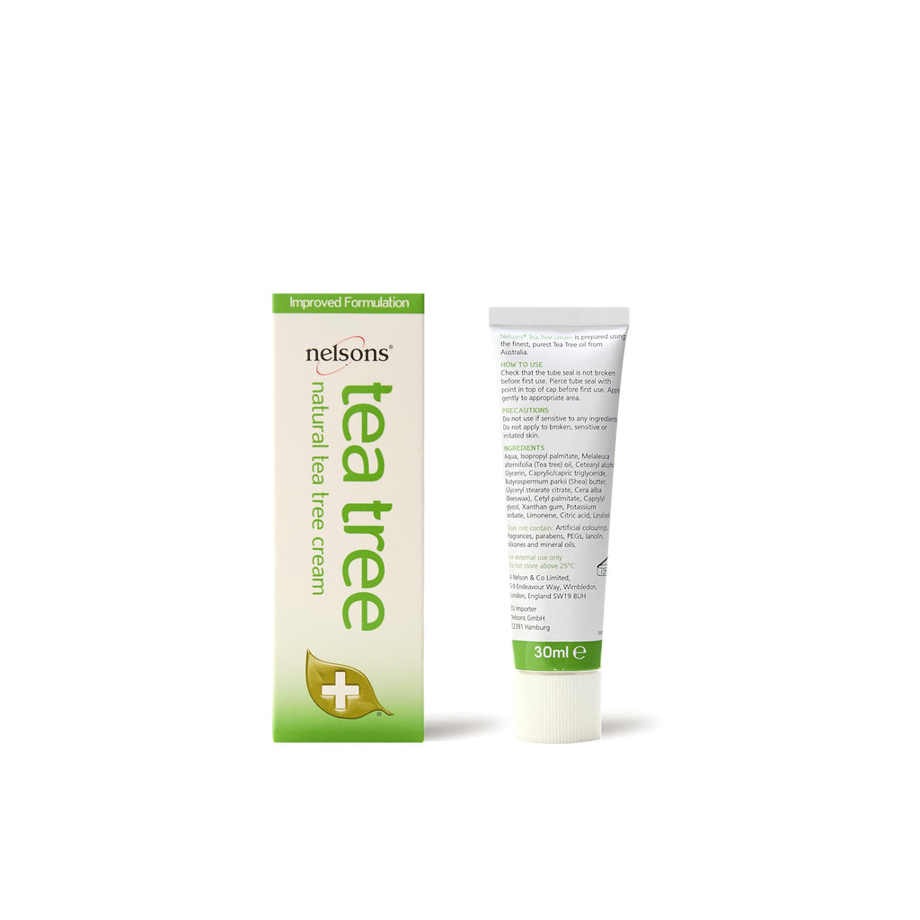 Nelsons Tea Tree Cream (30ml), Natural Face & Body Cream with Australian Tea Tree Oil for Skin, Widely Considered A Natural Antiseptic and Antifungal, Fragrance Free, Paraben Free