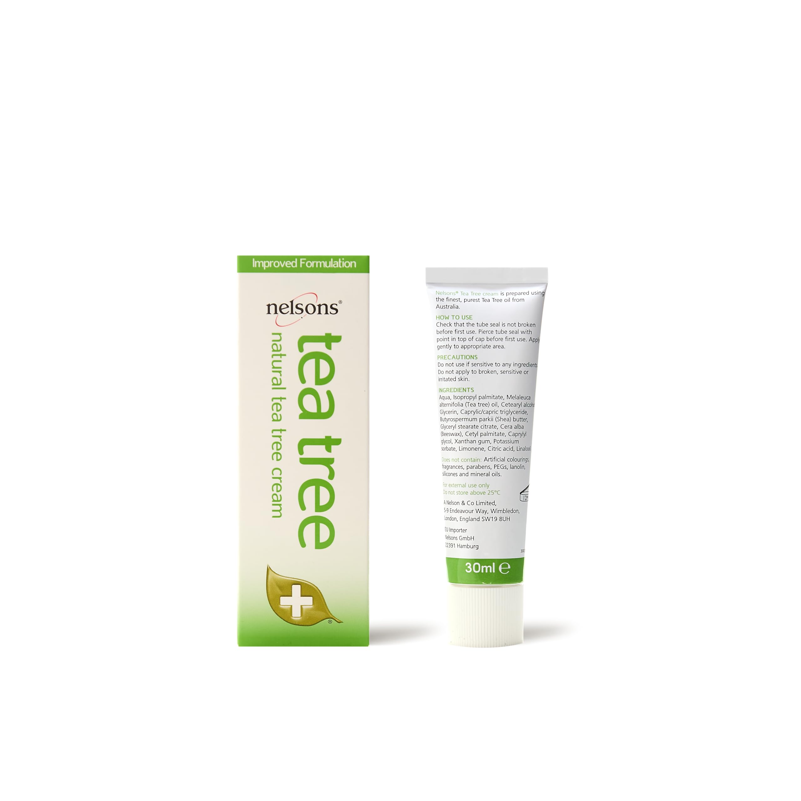Nelsons Tea Tree Cream (30ml), Natural Face & Body Cream with Australian Tea Tree Oil for Skin, Widely Considered A Natural Antiseptic and Antifungal, Fragrance Free, Paraben Free