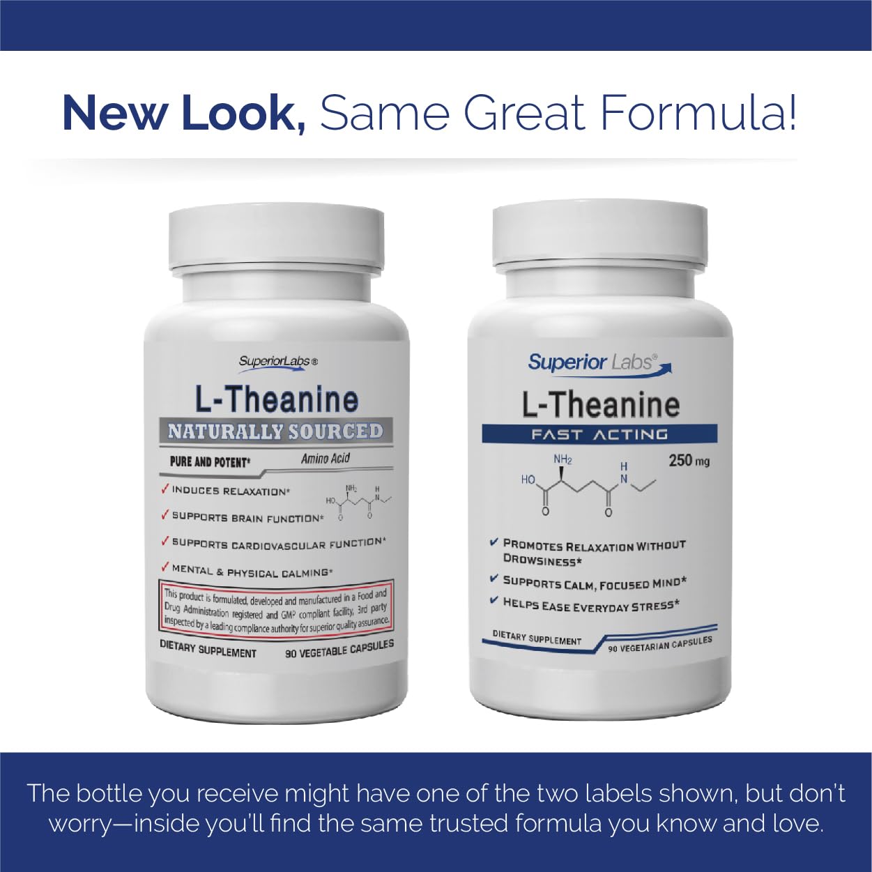 Superior Labs L-Theanine 250 mg Capsules, Non-GMO, Promotes Non Drowsy Relaxation & Helps Ease Everyday Stress, Supports Healthy Sleep, Promotes a Focused Mind, High Absorption, 90 Veg Caps