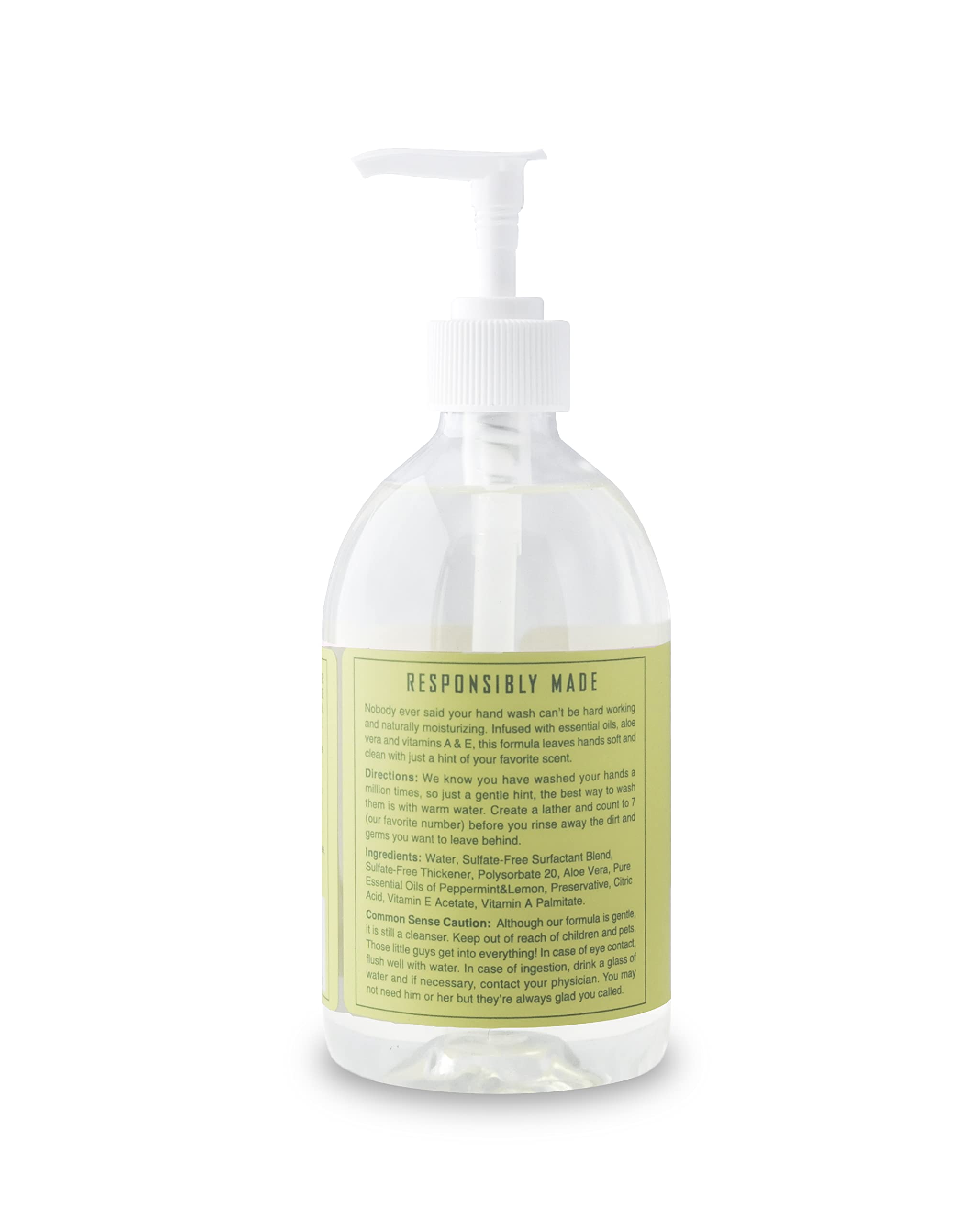 Rebel Green Liquid Hand Soap - Moisturizing Natural Bathroom & Kitchen Liquid Soap - Gentle Household Hand Wash (Peppermint and Lemon, 16.90 Fl Oz (Pack of 4))