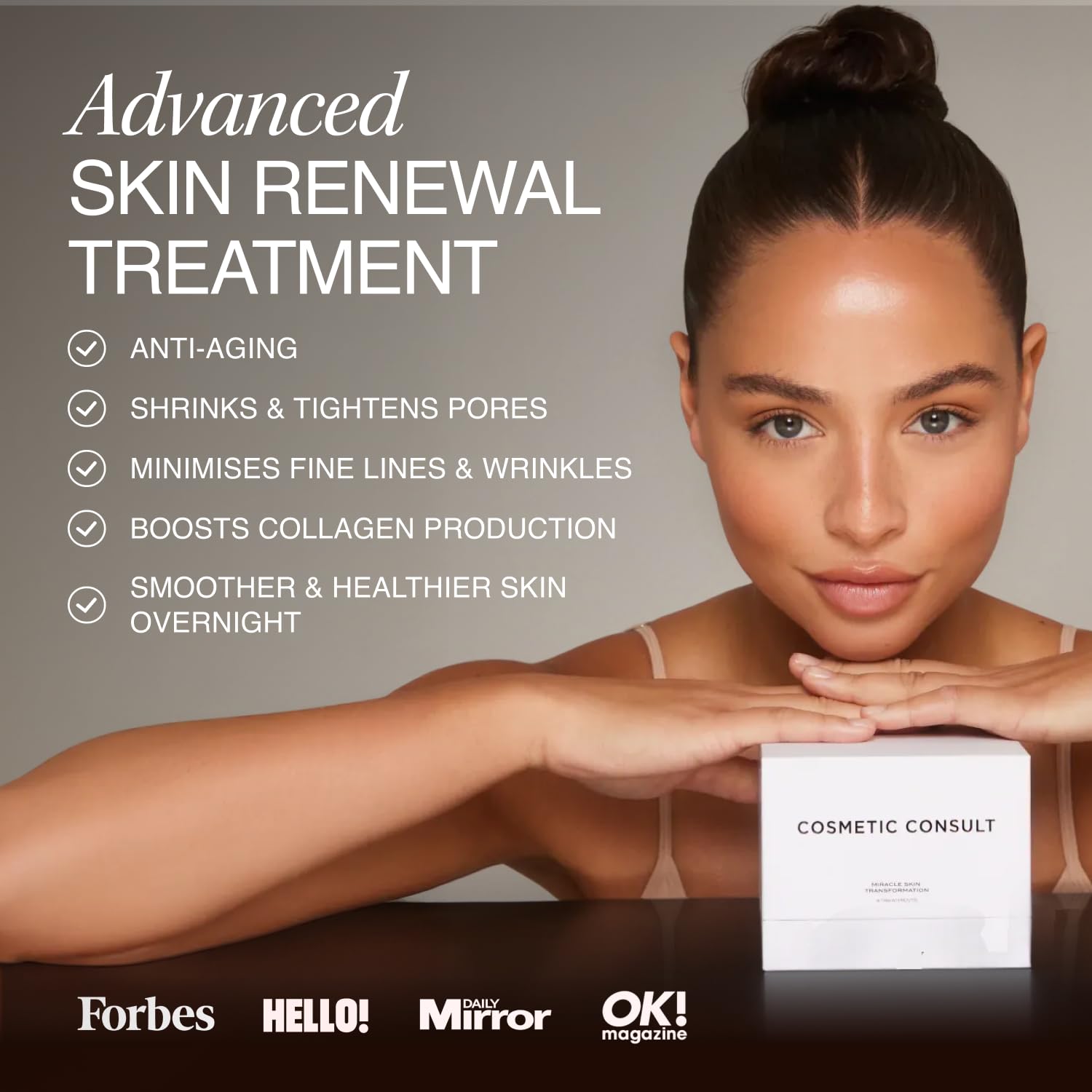 Cosmetic Consult Miracle Skin Transformation By Ashley Stobart | Rejuvenates & Refreshes Skin Overnight, Smooths Wrinkles & Acne, Boosts Collagen, Anti-Ageing Skin Cleanser | 4 x Skincare Sachets