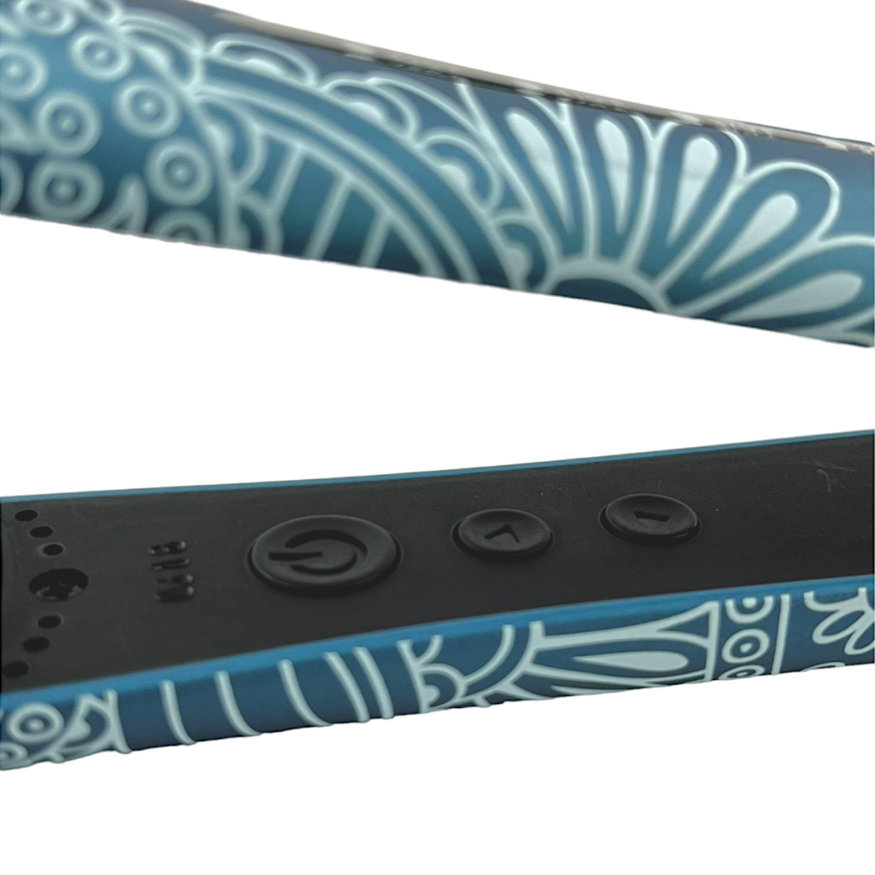 CAJ Beauty Flip & Bend Style Iron in Sapphire Paisley, Thermatru Technology, 1" Titanium Floating Teeth Comb, Automatic Shut-Off, Color-Coded LED Lights for Easy Temperature Indication