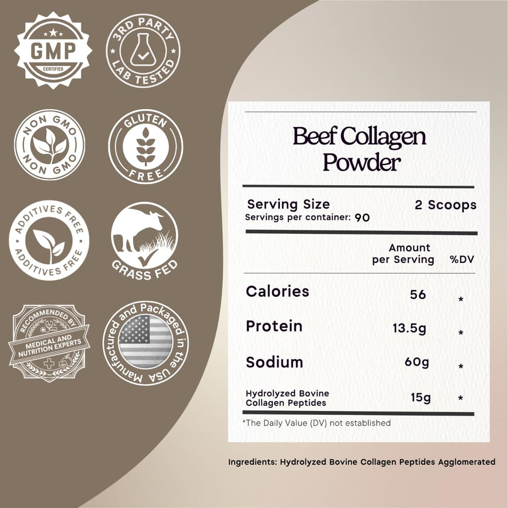 Zen Principle Grass-Fed Agglomerated Hydrolyzed Collagen Peptides 3 lb. Anti-Aging Protein for Healthy Hair, Skin & Joints. Paleo Friendly, GMO and Gluten Free, Pasture-Raised Bovine.