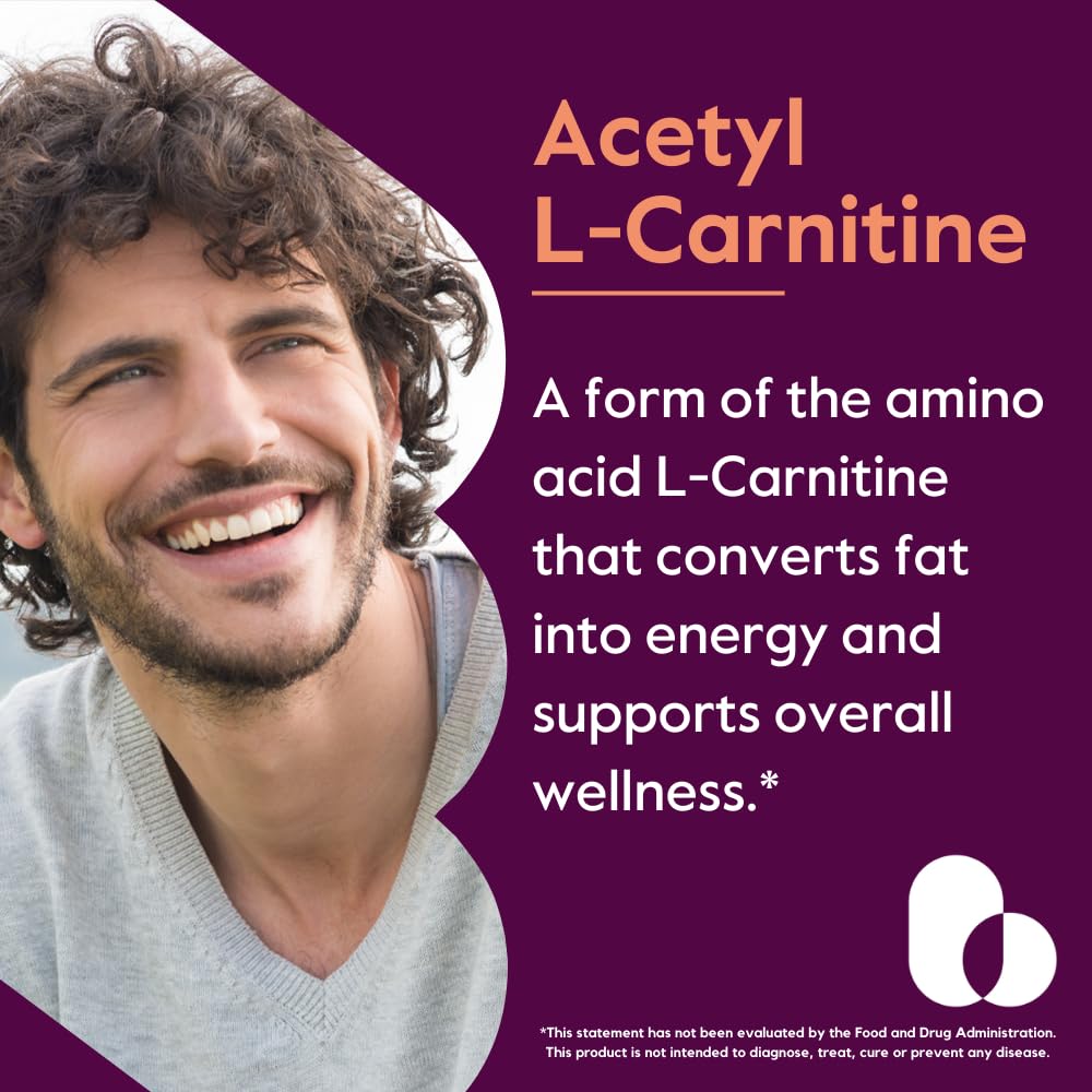 BESTVITE Acetyl L-Carnitine 500mg (240 Vegetarian Capsules) - No Stearates - Vegan - Non GMO - Gluten Free