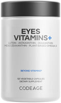 Codeage Eyes Vitamins, AREDS 2, Lutein, Zeaxanthin, Astaxanthin, 120 Cap