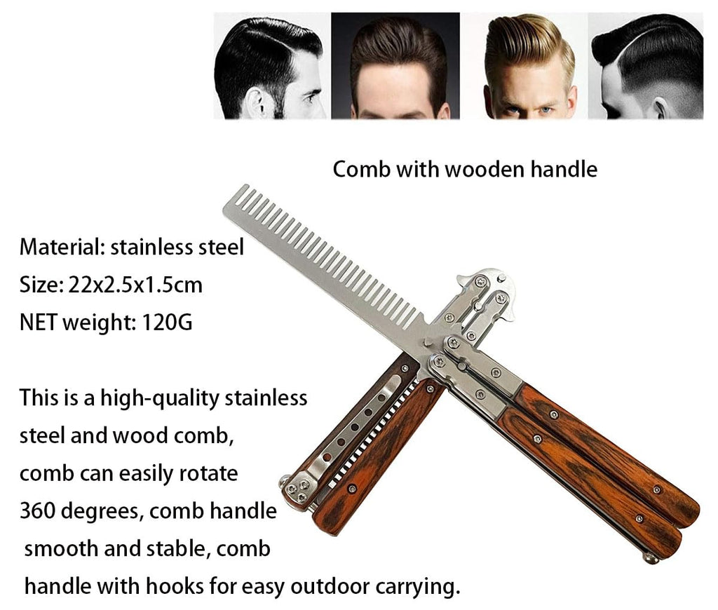 1 x Butterfly Comb Metal Stainless Steel Durable Foldable