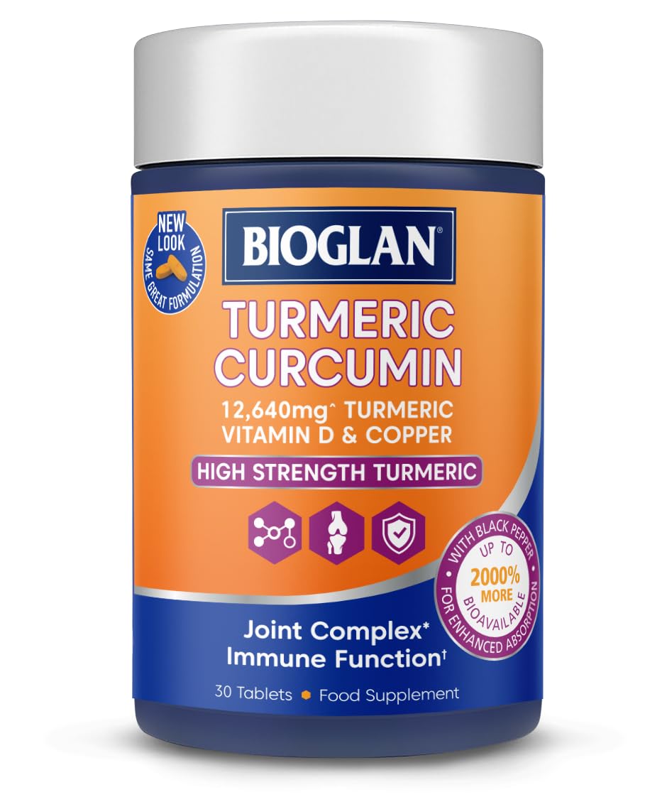 Bioglan Active Curcumin, High Strength Turmeric Extract, 1 Month Supply - 30 Tablets