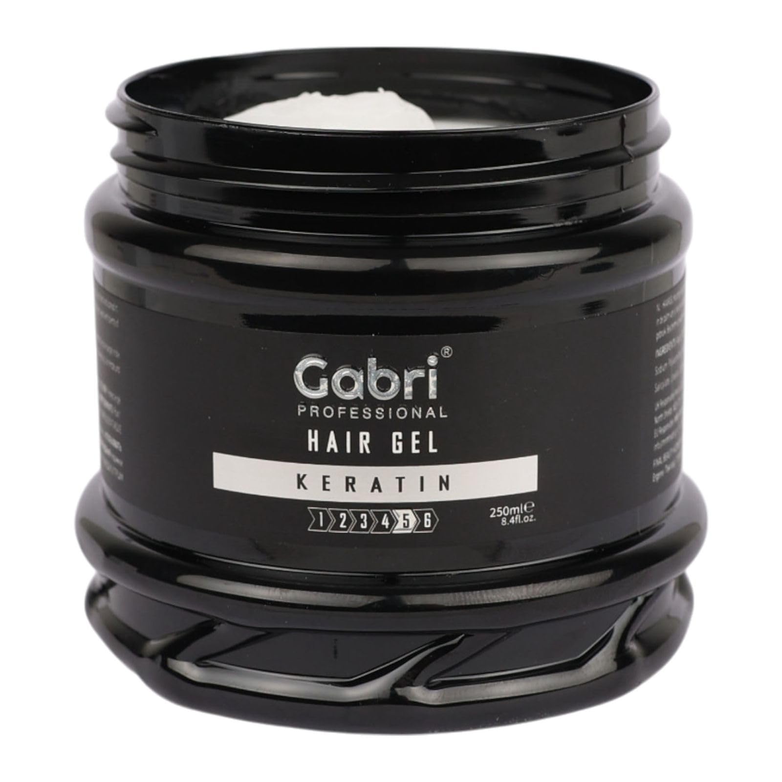 Gabri Hair Styling Gel, Firm Hold Styling Hair Gels, High Gloss, Anti-Frizz Effect, Edge Control, For All Hair Types (250 g (1 Pack), Keratin)