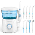 Sawgmore Water Flosser Oral Irrigator, 600 ml Large Capacity, 10 Adjustable Pressures, Electric Flosser for Teeth/Braces, 8 Home Nozzles Oral Irrigator(White)