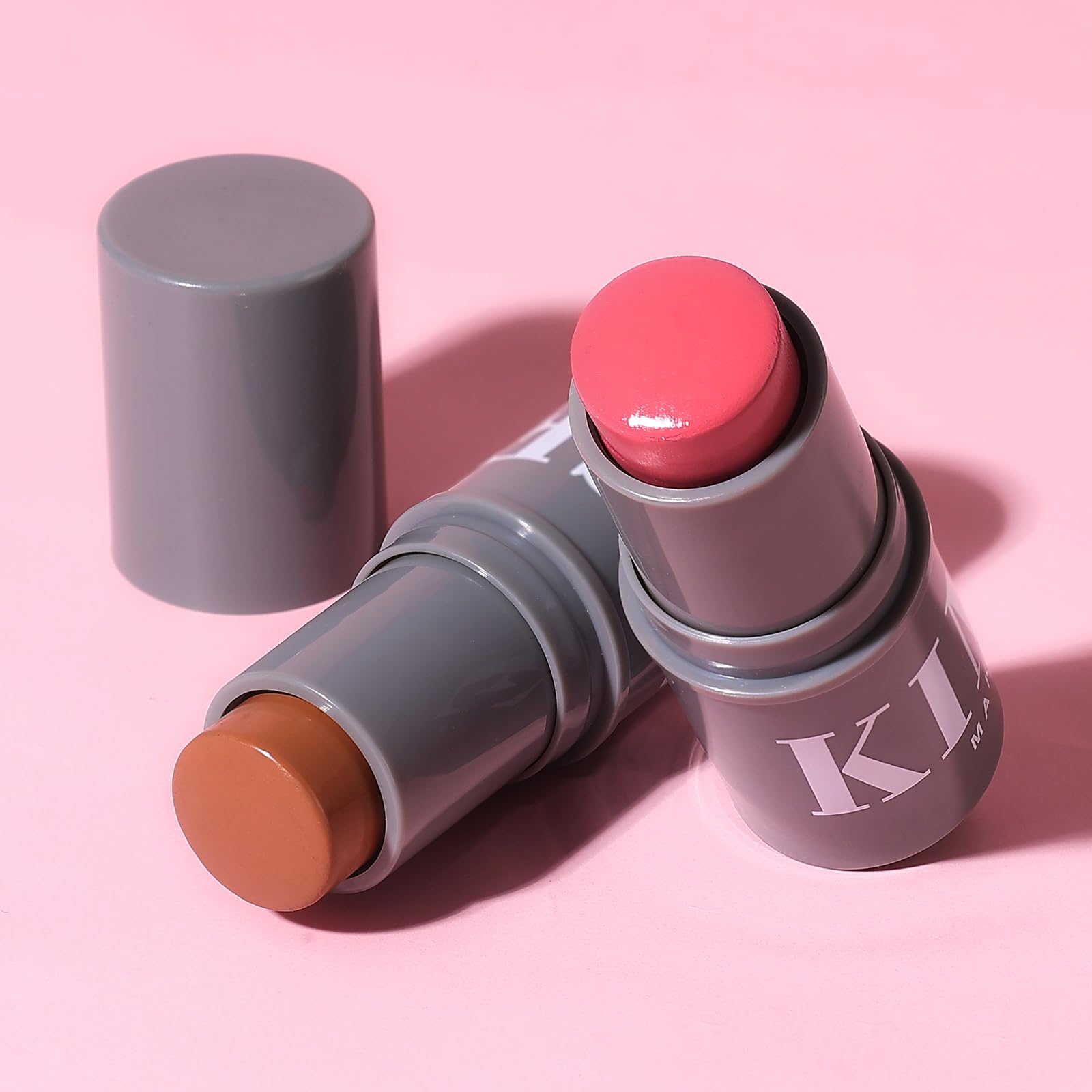KIMUSE Cream Contour Stick Duo, Cream Blush Stick, Bronzer Shaping Stick, Creamy Highly Pigmented, Long Lasting, Vegan Face Make Up Sticks
