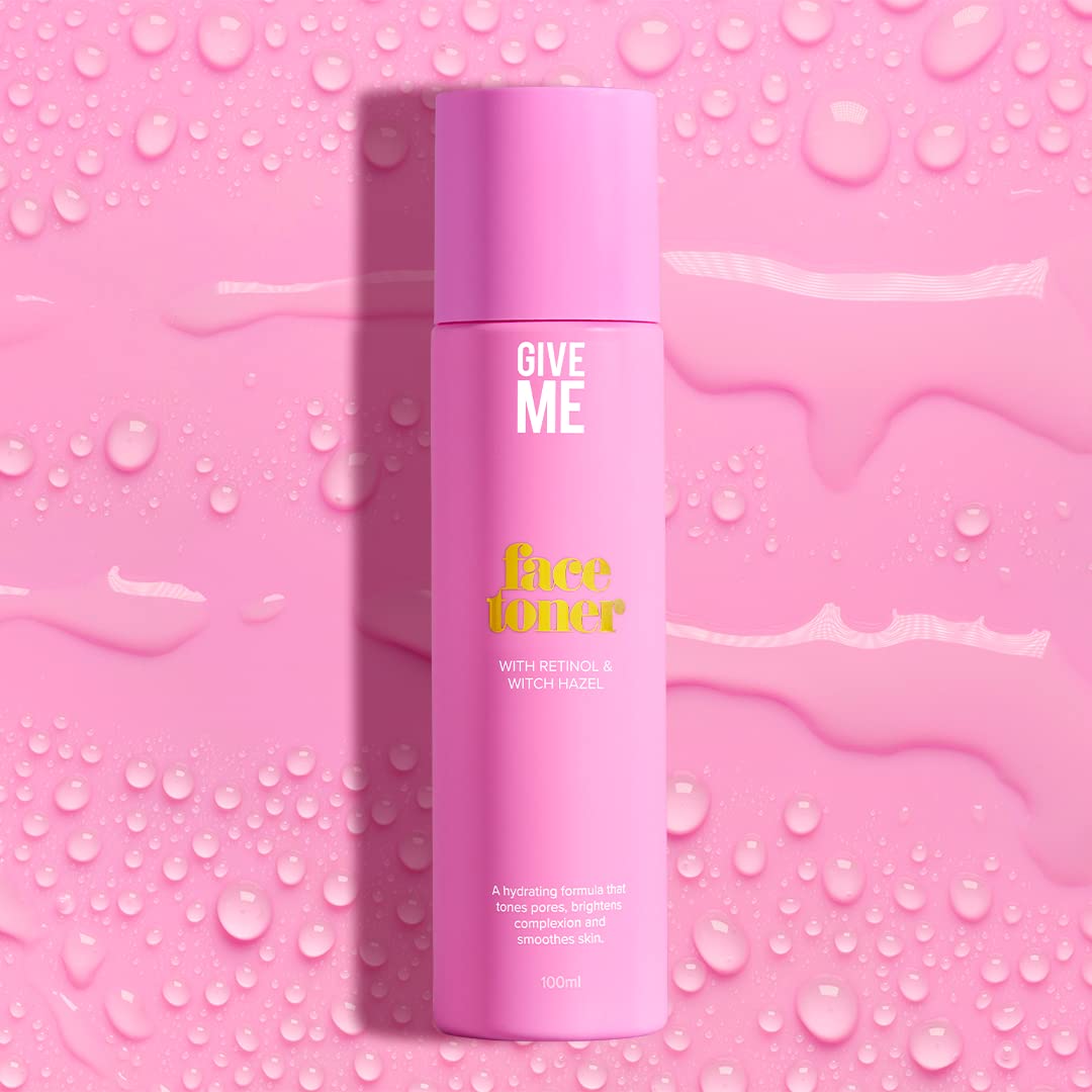 Give Me Cosmetics Witch Hazel Toner for Face, Hydrating, Contains Anti-Aging Retinol and Hyaluronic Acid, Reduces Fine Lines and Wrinkles, Paraben-Free