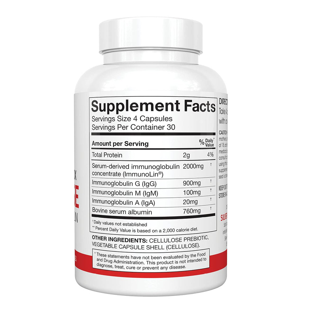 Silver Fern Cleanse - Daily Gut - 2 Bottle - 240 Capsules - 60 Day Supply - Immunoglobulin G, A & M -(IgG, IGA, IgM) - Digestive System & Immune System Support - Postbiotic