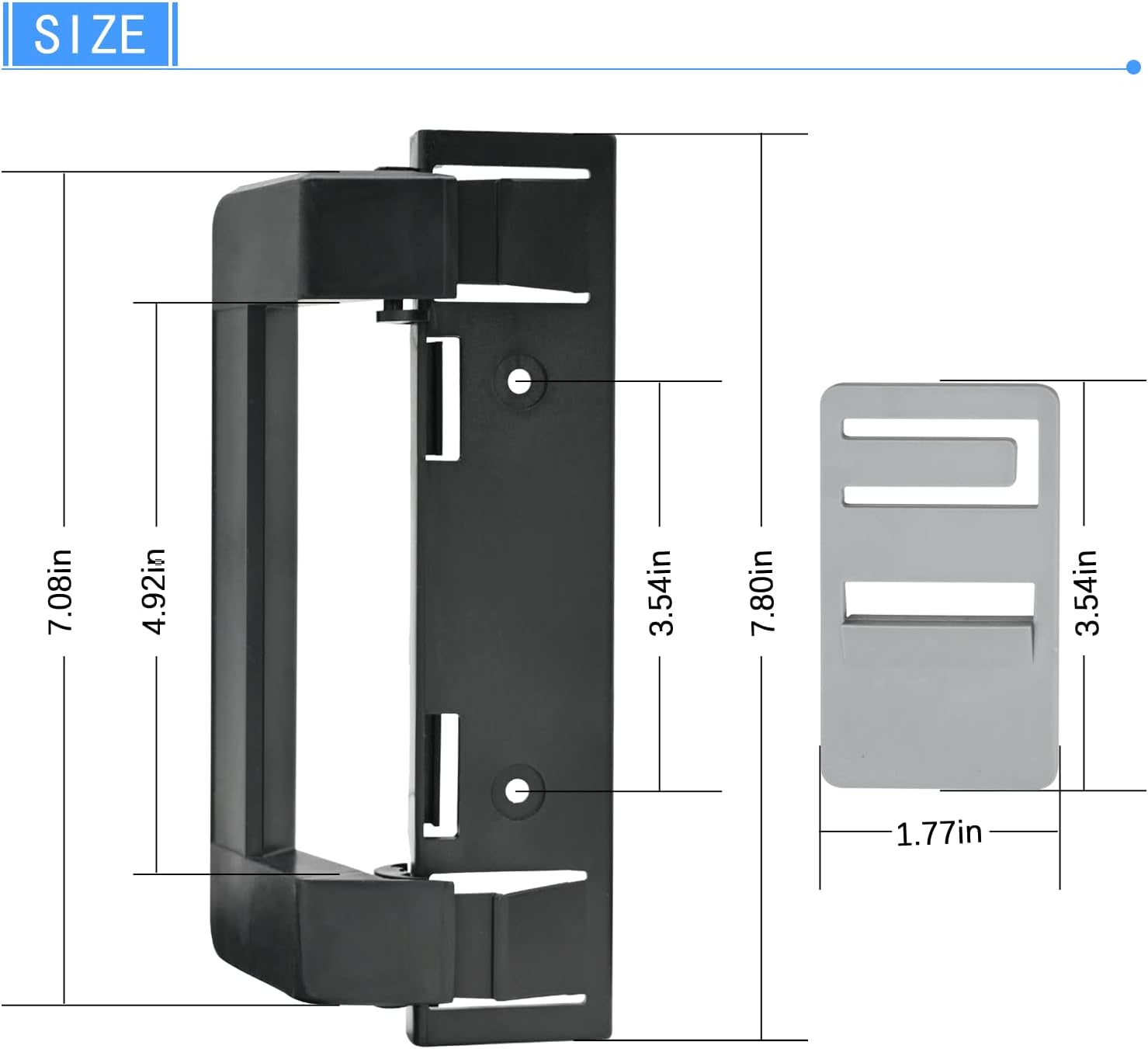 1 Pack 3316882900 RV Refrigerator Door Handle Holder Grip Black Hardware, Compatible with 3316882.900 S,Std Dr Handle Combo-6/8 Amii DM2672, DM2682, DM2872, DM2882 with Airing Cards
