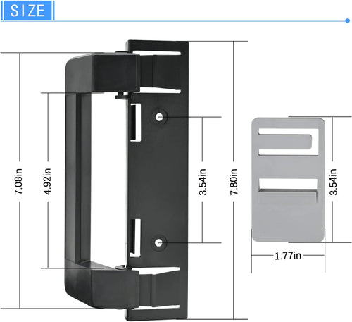 1 Pack 3316882900 RV Refrigerator Door Handle Holder Grip Black Hardware, Compatible with 3316882.900 S,Std Dr Handle Combo-6/8 Amii DM2672, DM2682, DM2872, DM2882 with Airing Cards