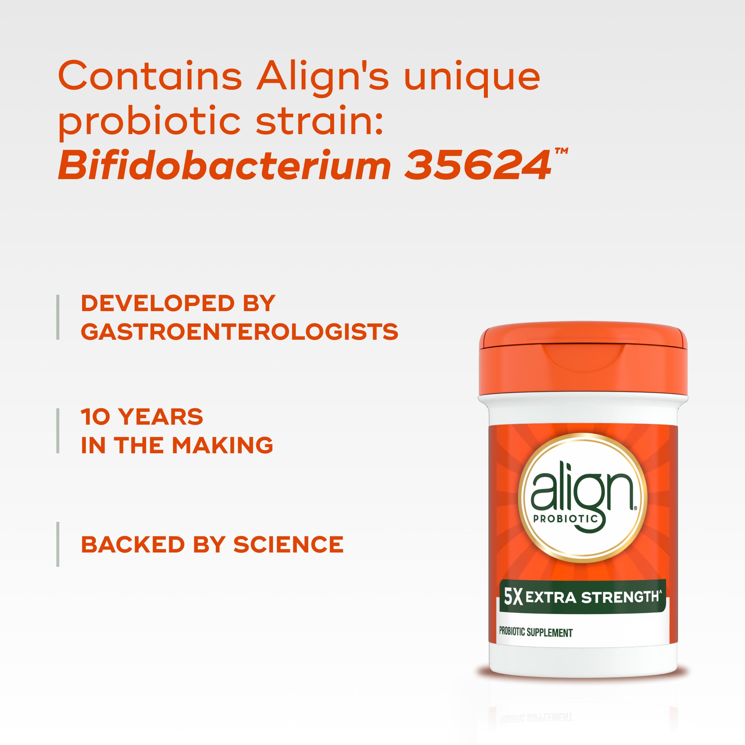 Align Probiotic Extra Strength, Probiotics for Women and Men, #1 Doctor Recommended Brand‡, 5X More Good Bacteria to Help Support a Healthy Digestive System*, 21 Capsules