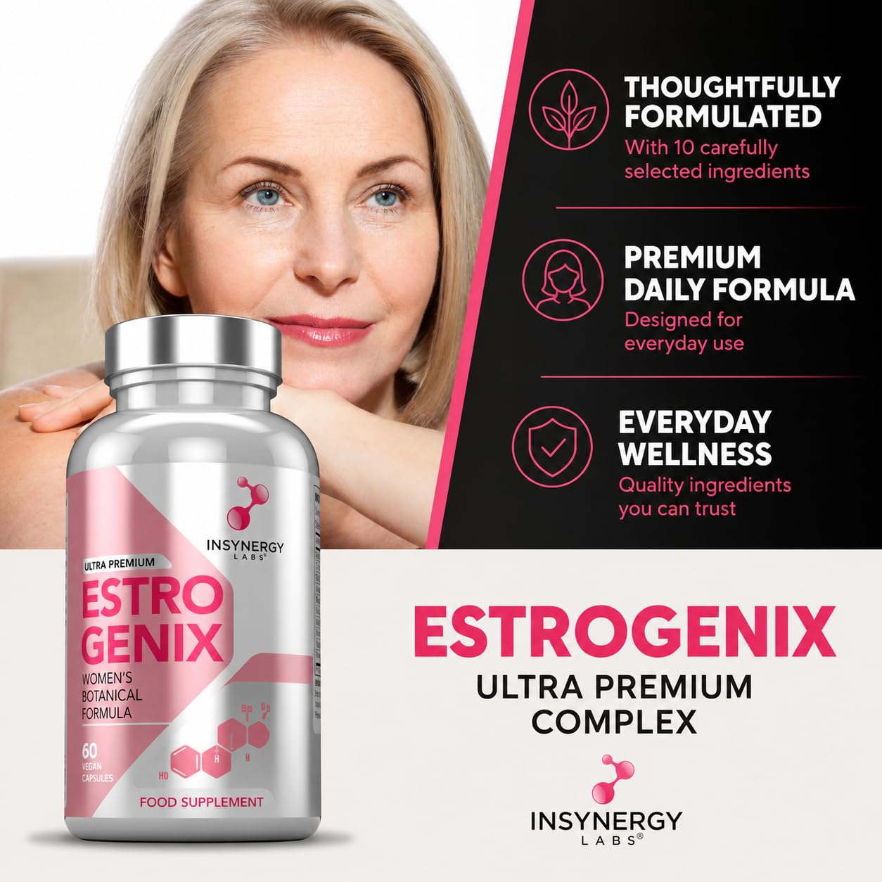 EstroGenix – Estro Balance Tablets for Women High Strength Estro Complex Supplement, 60 Vegan Capsules