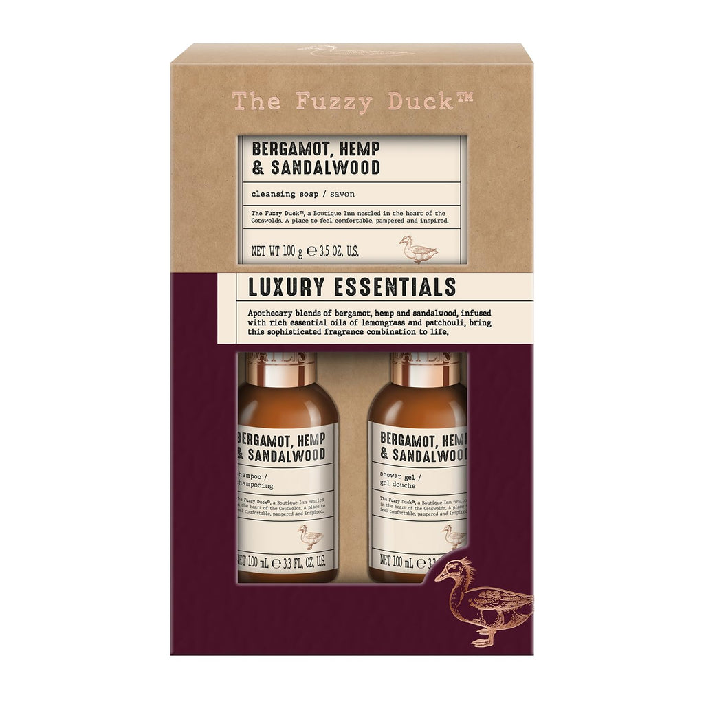 Baylis & Harding The Fuzzy Duck Bergamot, Hemp & Sandalwood Men's Luxury Essentials Gift Set - Vegan Friendly (Pack of 1)