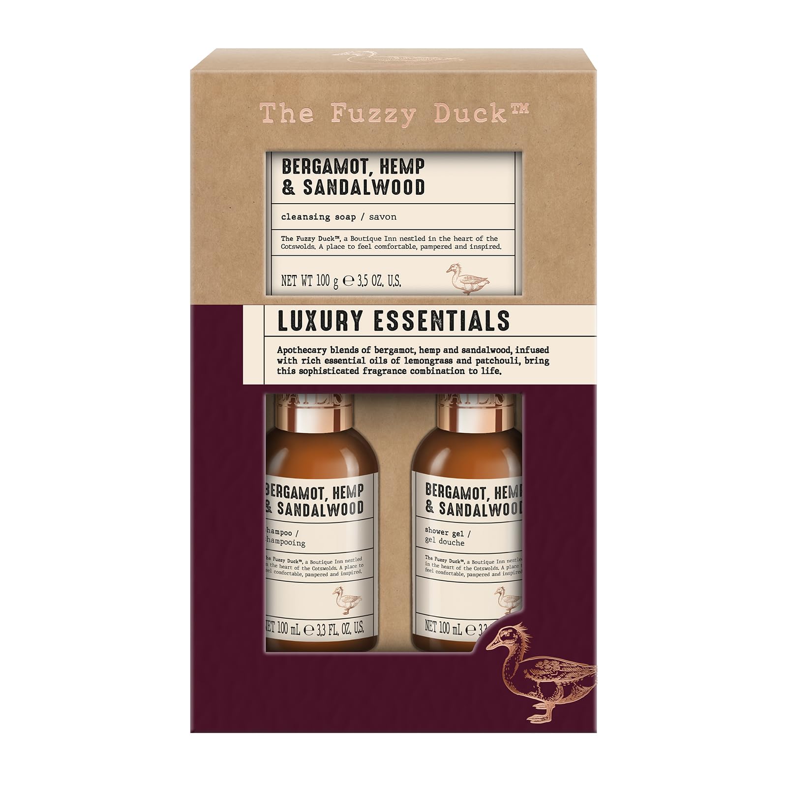 Baylis & Harding The Fuzzy Duck Bergamot, Hemp & Sandalwood Men's Luxury Essentials Gift Set - Vegan Friendly (Pack of 1)