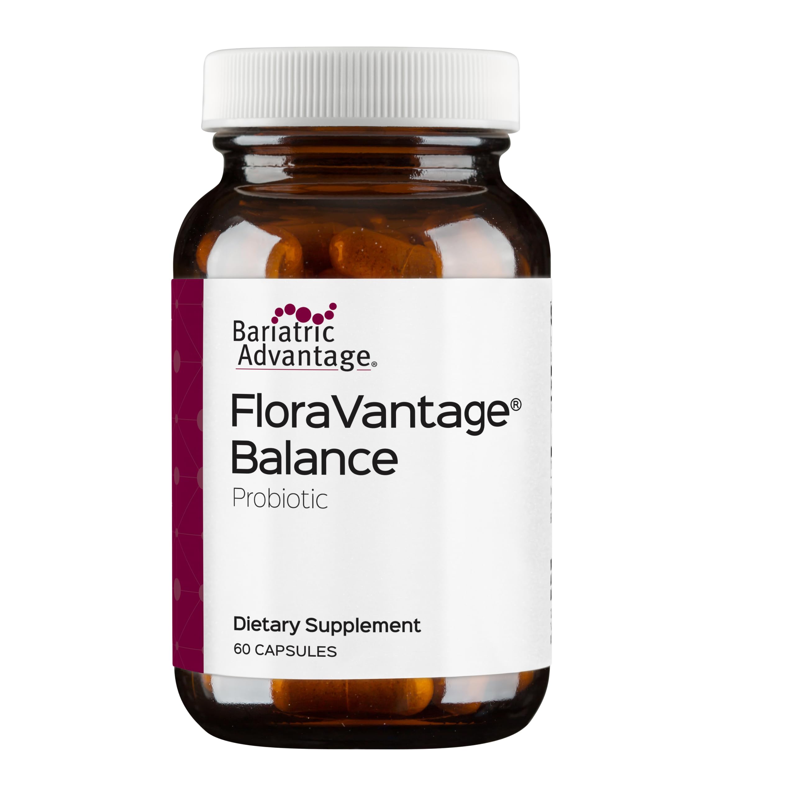 Bariatric Advantage FloraVantage Balance Capsules - Probiotic Supplement for Bariatric Surgery Patients - Healthy Immune Support* with Proprietary Strain Blend - 60 Count