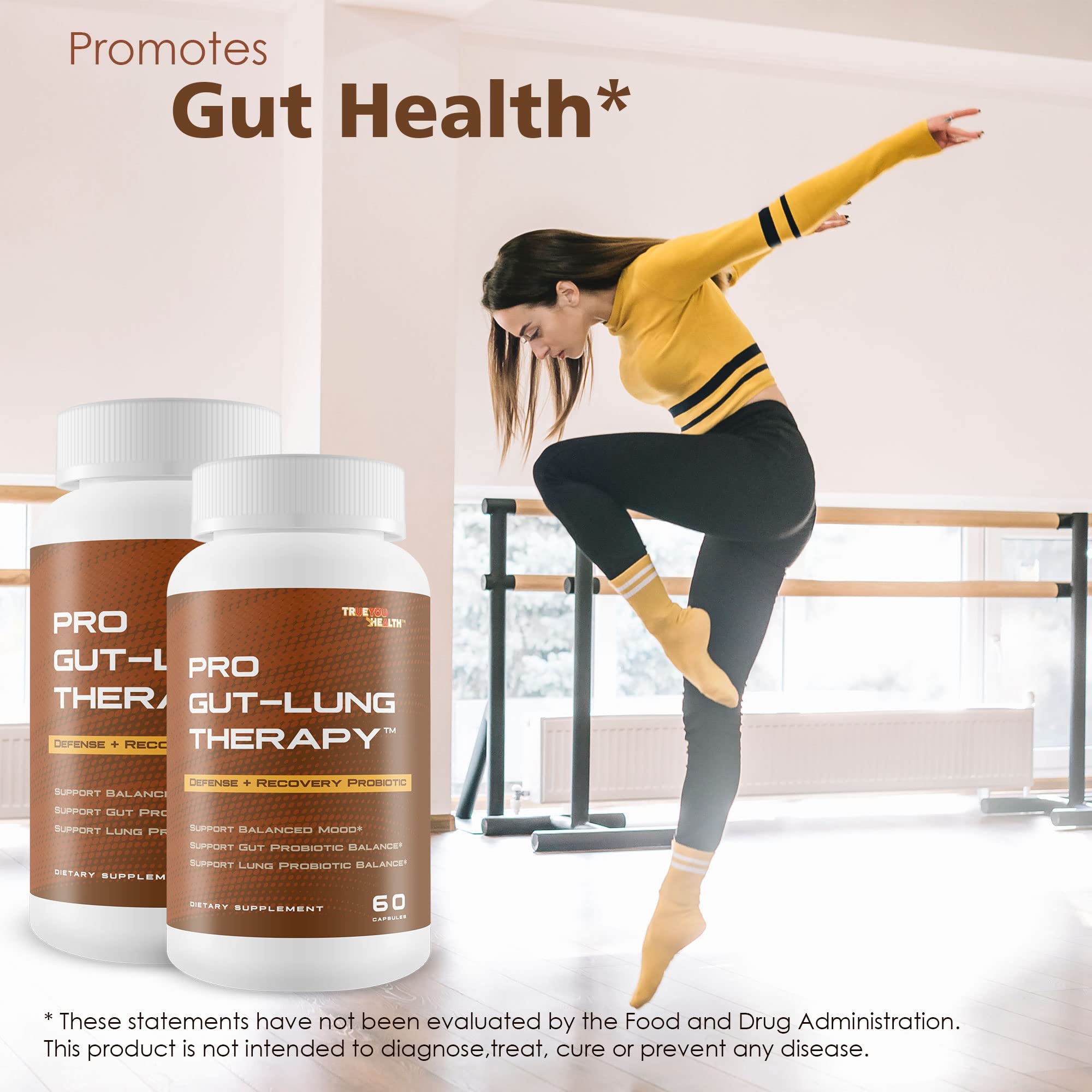 Pro Gut-Lung Therapy - Probiotic Mood Support - Defense + Recovery Probiotic - Support Balanced Mood - Support Gut Probiotic Balance - Support Lung Probiotic Balance - Overall Health Support