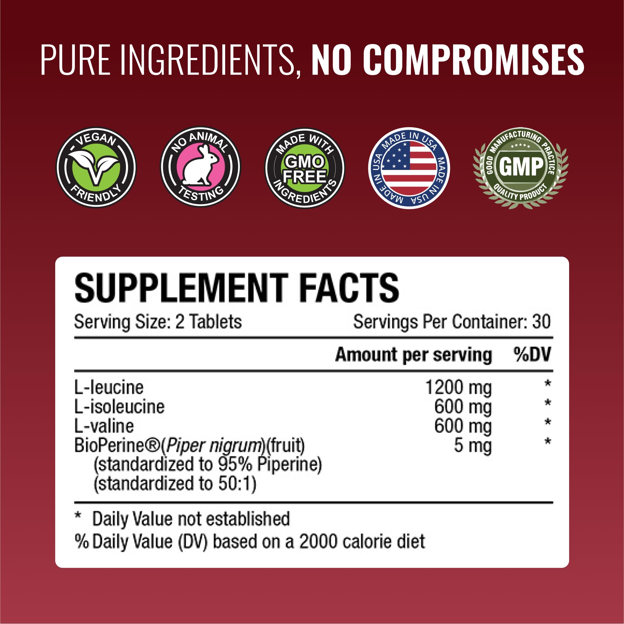 Approved Science BCAA Supplement - 360 Tablets - 2400mg - Increase Performance and Enhance Muscle Development - L-Leucine, L-Isoleucine, L-Valine - Made in USA, Non-GMO