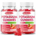 2 Pack Potassium Gummies 1000mg, Potassium Bicarbonate Supplement for Adults & Kids, Potassium Supplement for Electrolyte Balance & Muscle Heath, Sugar-Free, Strawberry Flavor, 120 Count
