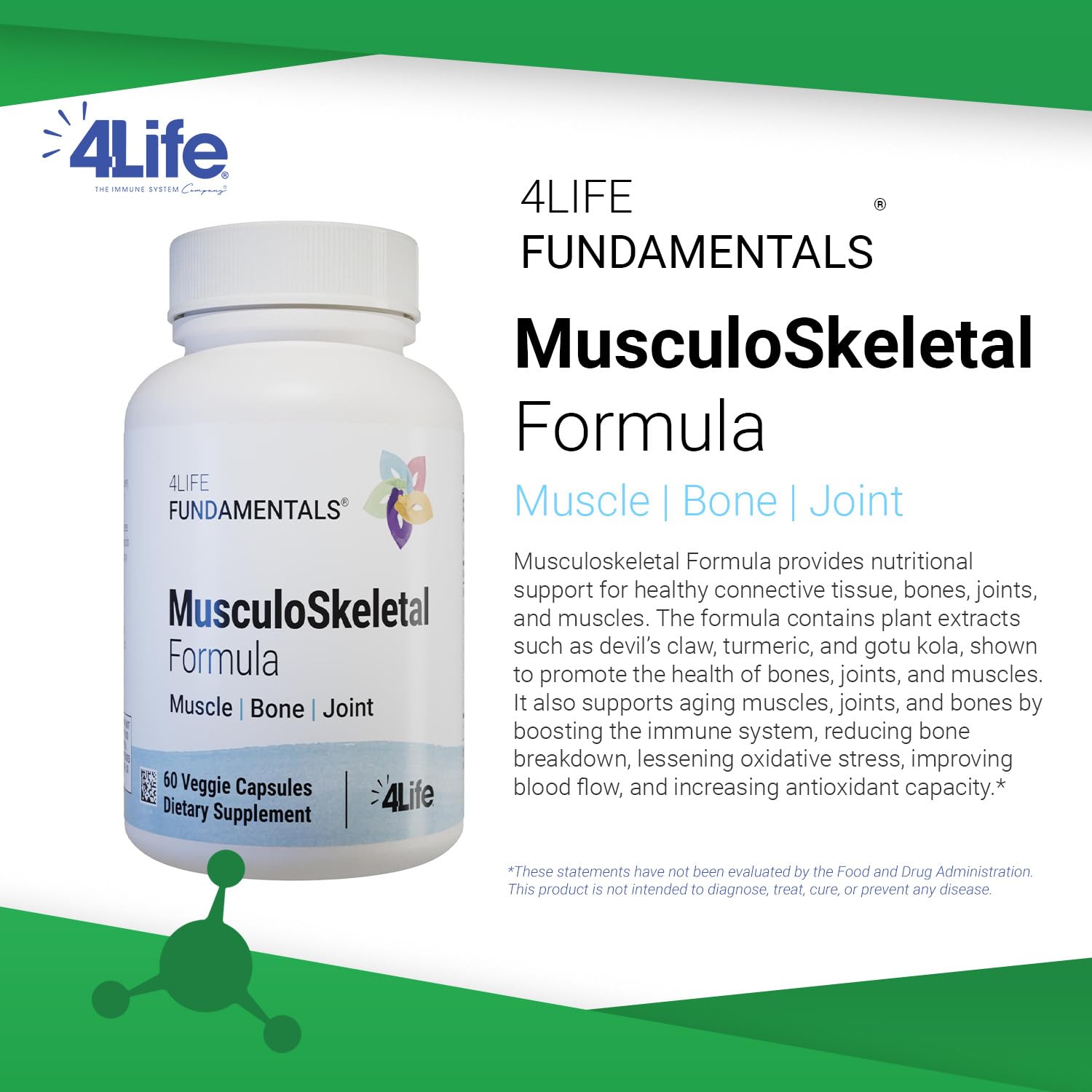 4Life MusculoSkeletal Formula Mobility Support with Turmeric, 60 Capsules
