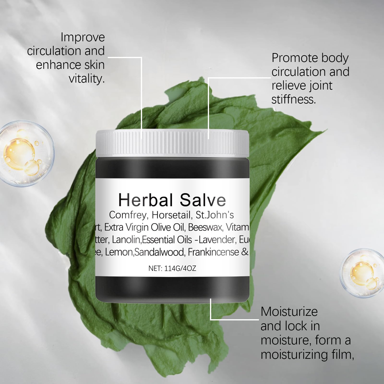 Herbal Salve, Organic Herbal Salve, Natural Joint Care, Organic Joint Cream, Comfrey Salve Improves Mobility, Reduces Swelling