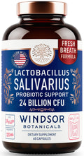Lactobacillus Salivarius Probiotic - 24bn CFU L Salivarius Dental Probiotics for Teeth and Gums - Bad Breath Treatment for Adults, Immune Support, Digestive Health - 60 Oral Probiotic Capsules