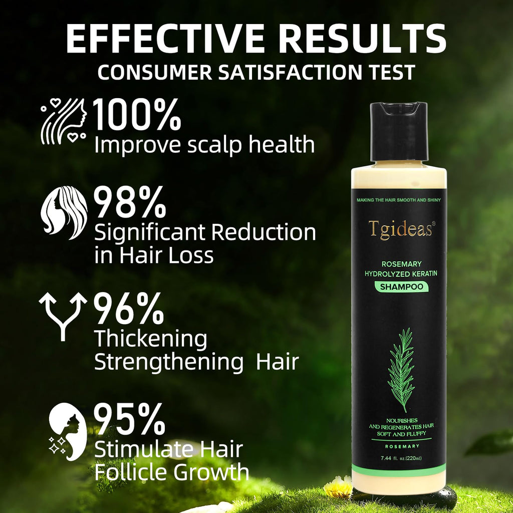 Rosemary Hair Growth Shampoo for Women and Men-Natural Thickening & Strengthening Shampoo with Hydrolyzed Keratin for Thinning Hair & Hair Loss 7.4 fl.oz - 2 Packs