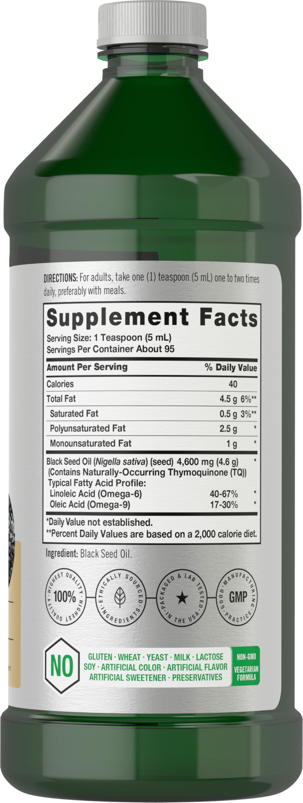 Horbäach Black Seed Oil Liquid | 16oz | 4600mg