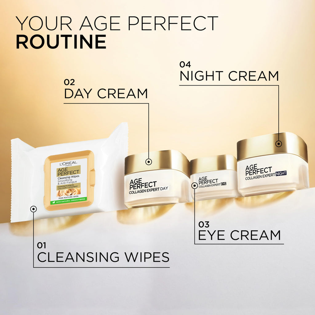 L'Oréal Paris Cleansing Wipes, Age Perfect, for Mature Skin, Pack 25 Wipes