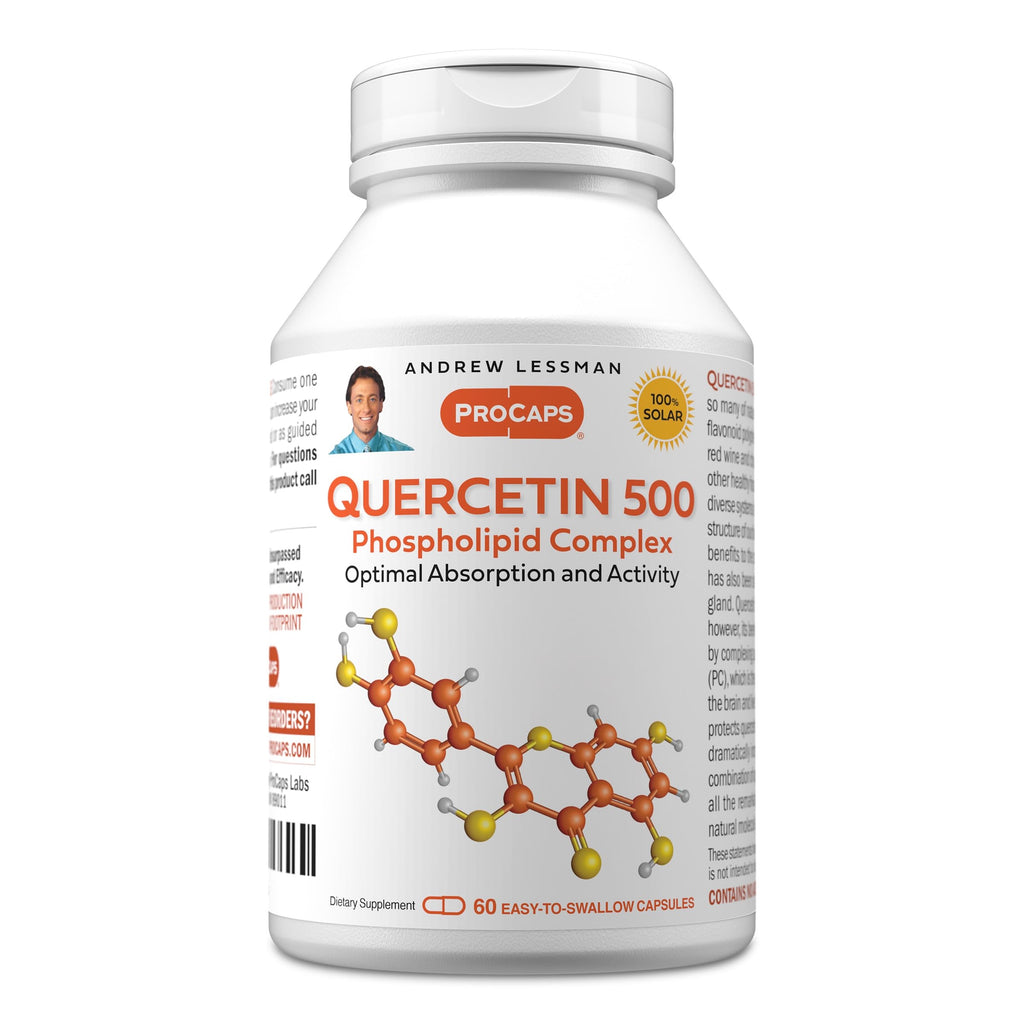 ANDREW LESSMAN Quercetin 500mg - 60 Capsules - 500 mg Unique Quercetin Phospholipid Complex, Highly Absorbable Formula to Support Healthy Heart, Circulatory and Immune Function. No Additives.
