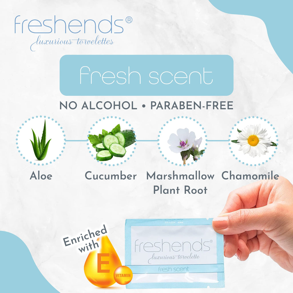 Freshends Luxurious Towelette Bundle — Flushable Wipes — Flushable Toilet Tissues, Personal Care Bathroom Wipes, Individually Packed Wet Wipes, Travel Wipes — Weekender 78 Pack, Blue