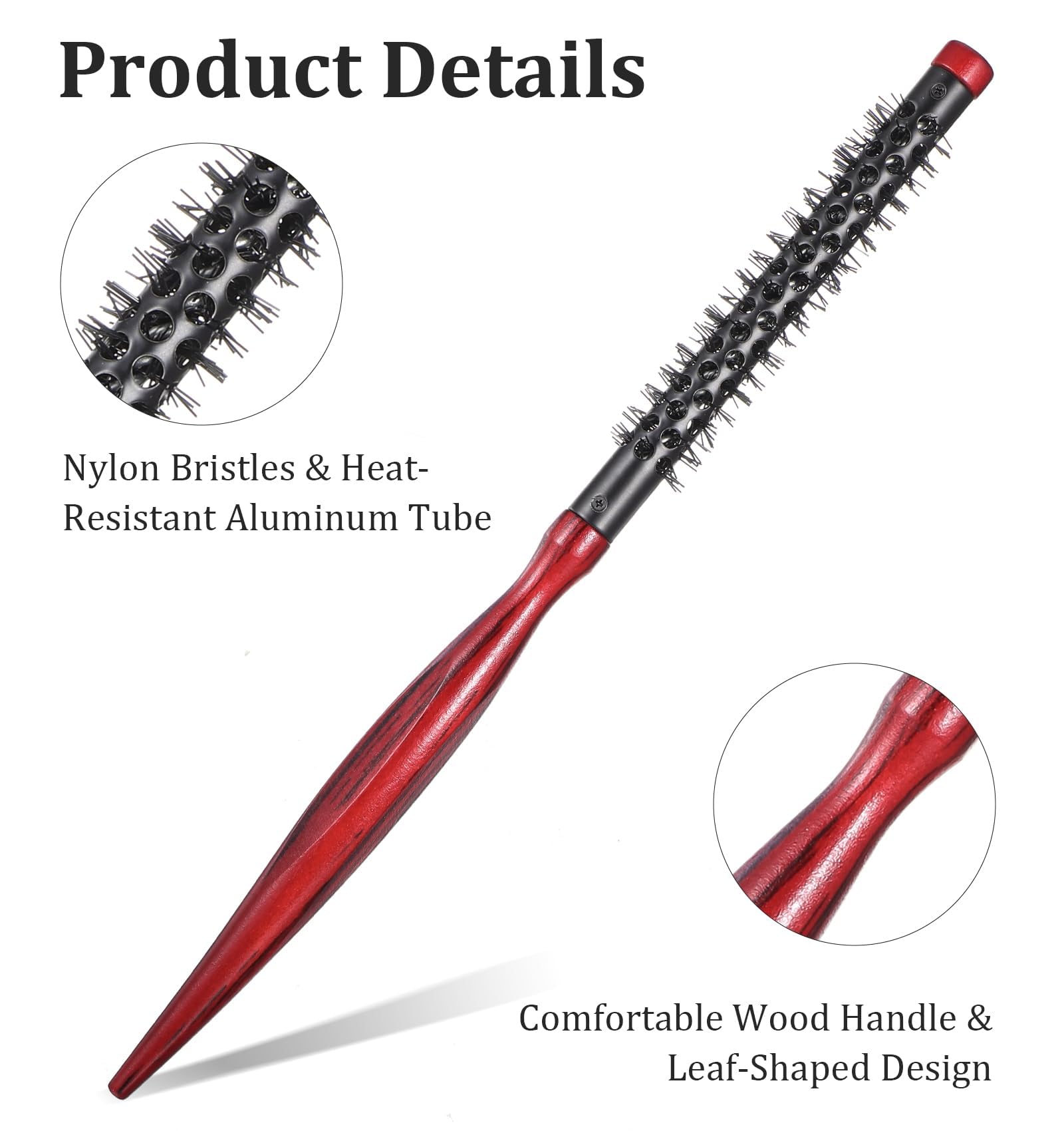 Small Round Hair Brush, Small Round Brush, Curling Brushes for Short Hair, Women Blow Dry Fine Thin Short to Medium Hairs (1.7 Cm)