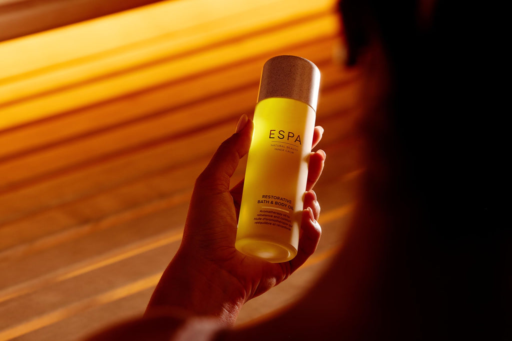 ESPA | Restorative Bath & Body Oil | Magnesium & Ashwagandha | Rose Geranium, Orange, Lavender & Palmarosa | Menopause Friendly