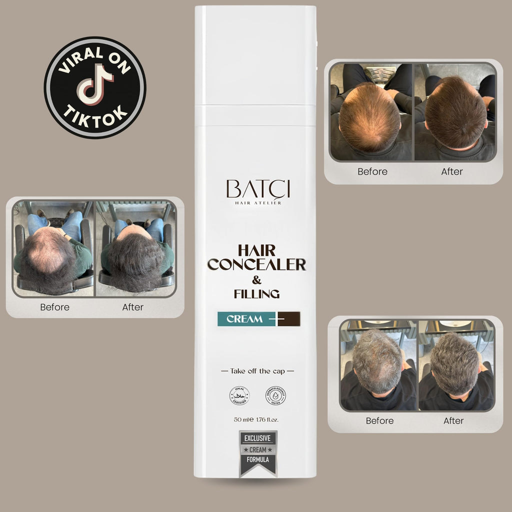 Batcı Hair Concealer & Filling Cream for Bald Spots & Thinning Hair – Waterproof, Sweat-Proof Scalp Coverage – Natural Root Touch-Up Cream for Men & Women – 1.69 Fl Oz 50 ml