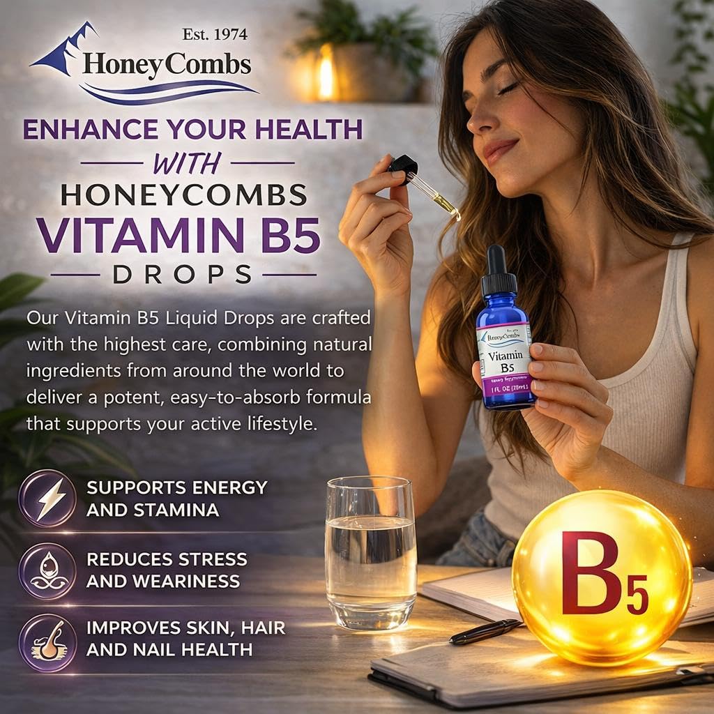 Vitamin B5 Liquid Drops Pantothenic Acid, 1oz