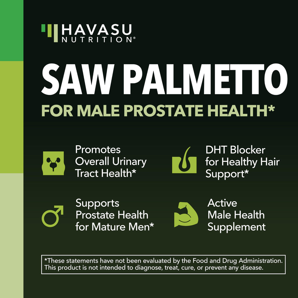 Saw Palmetto for Men Prostate Health Supplement to Promote Urinary Tract Function - 500mg Per Serving - 200 Count - DHT Blocker Hair Vitamin - Vegan, Non-GMO Capsules, Over 6 Month Supply