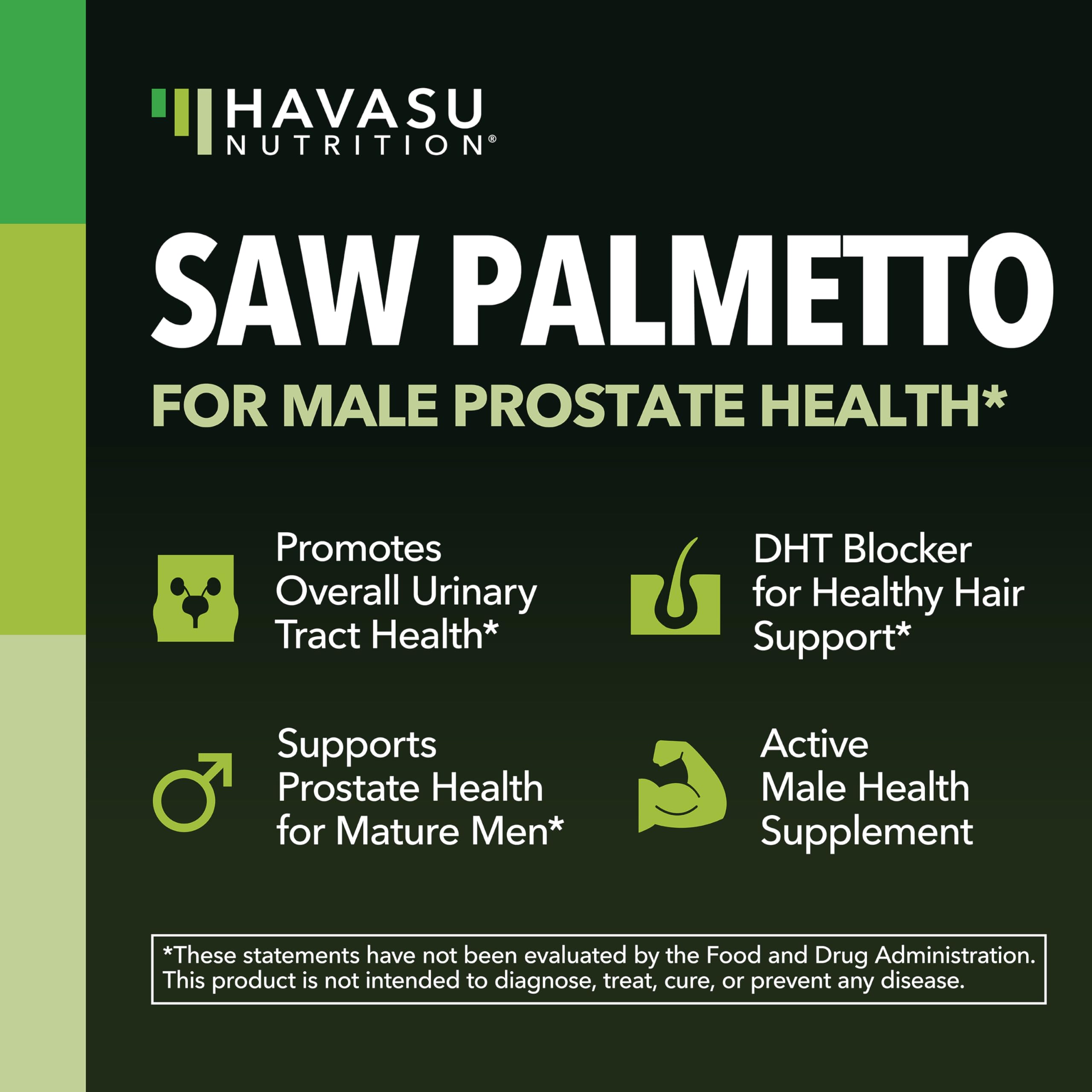 Saw Palmetto for Men Prostate Health Supplement to Promote Urinary Tract Function - 500mg Per Serving - 200 Count - DHT Blocker Hair Vitamin - Vegan, Non-GMO Capsules, Over 6 Month Supply