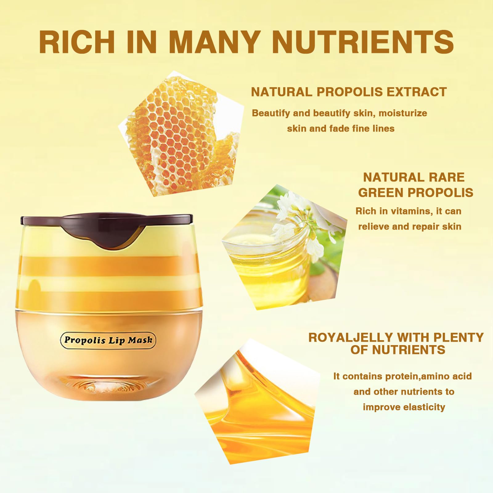 XdealCozyxc 4PCS Honey Lip Balm Uk Lip, Bee Honey Lip Balm for 24h Moisture & Wrinkle Repair