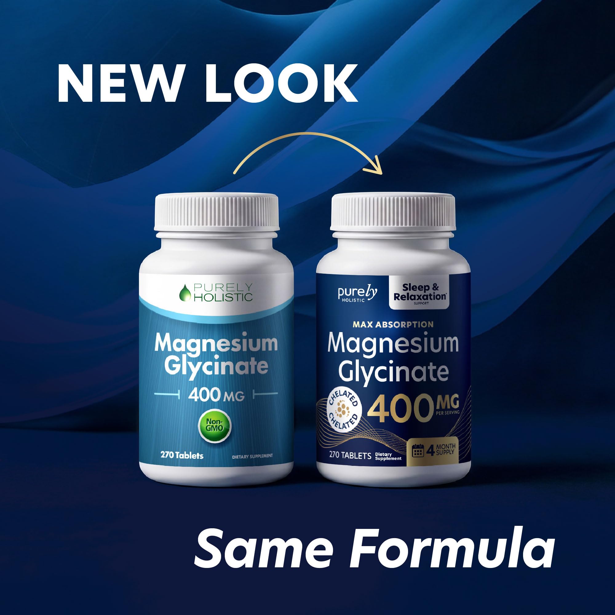 Magnesium Glycinate 400mg, 4+ Month Supply, Sleep, Relax & Muscle Support