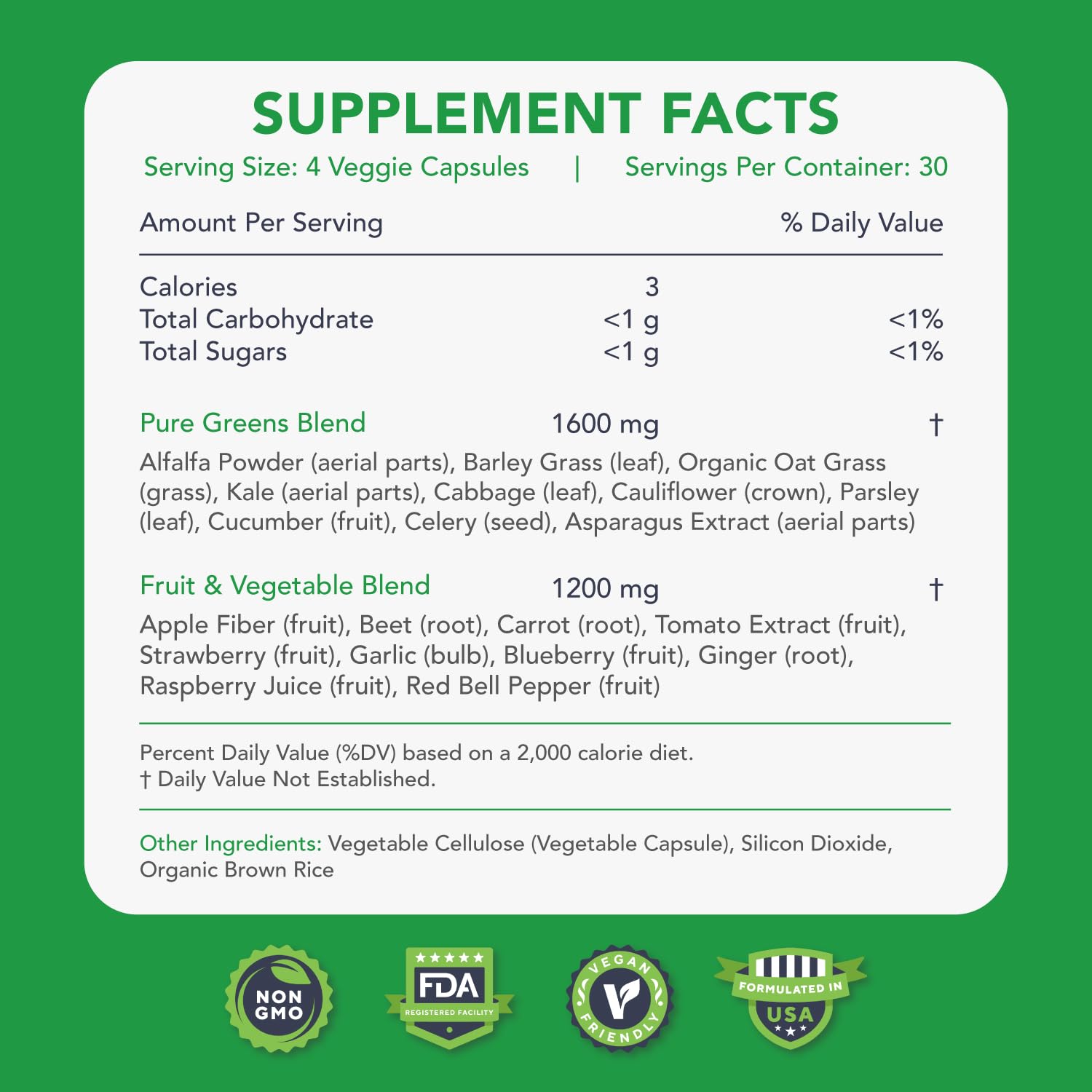 KaraMD Pure Nature | Greens, Fruit and Veggies Supplement | Whole Food Multivitamin & Antioxidants | 20 Fruits and Vegetables Supplements for Energy & Digestion | Gluten Free & Vegan Friendly (2 Pack)