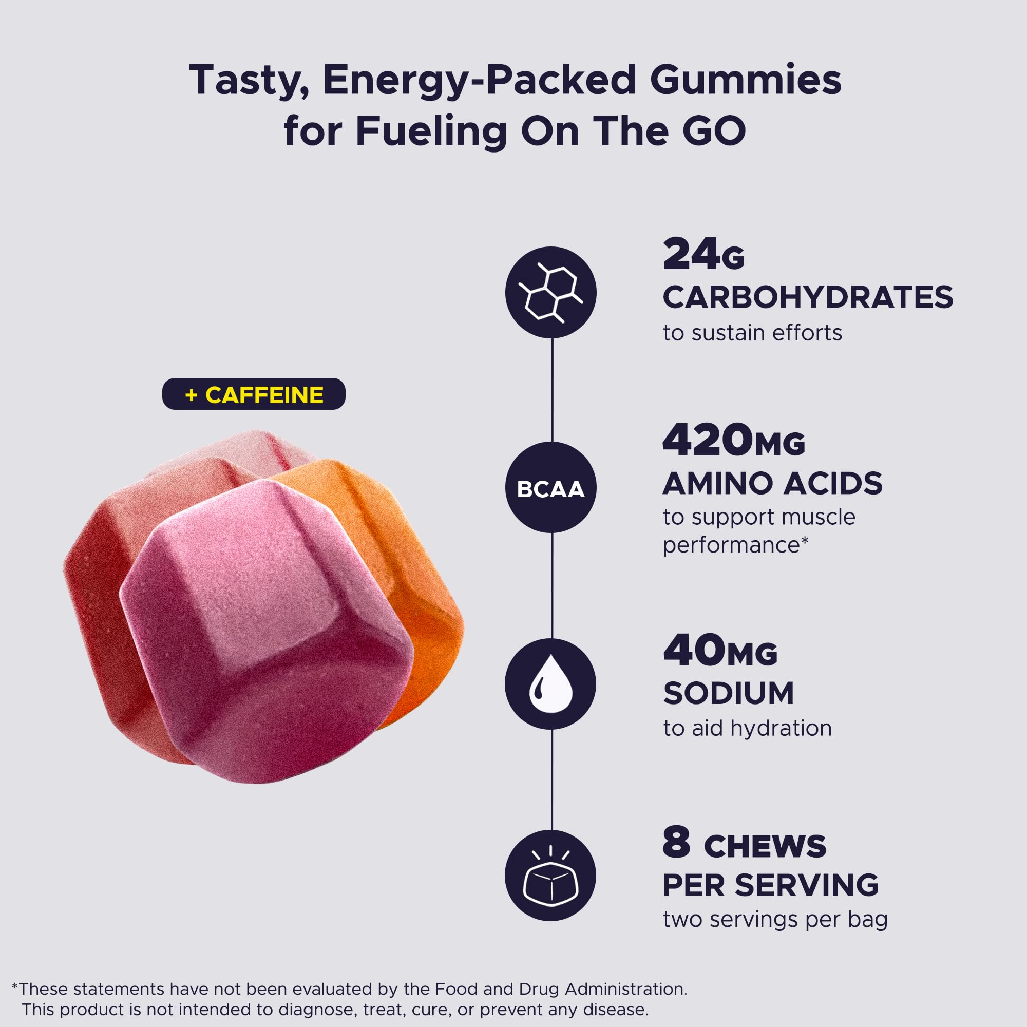 GU Energy Chews, Assorted Flavors - 12 Bags (24 Servings Total)