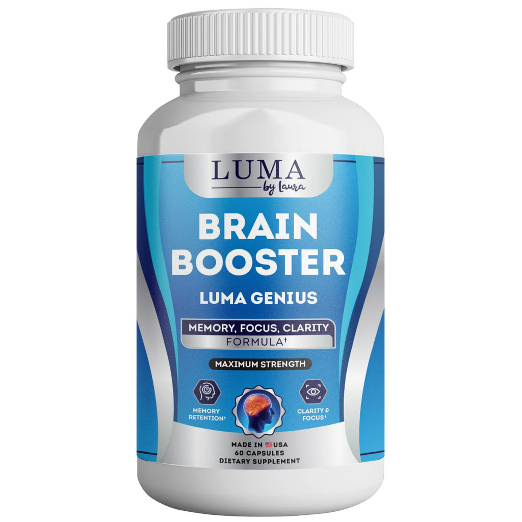 Brain Support Supplement for Clarity, Memory, Mood, Focus, Mental Performance - Natural Nootropic for Cognitive Function - with GABA and Green Tea Extract - 60 Capsules