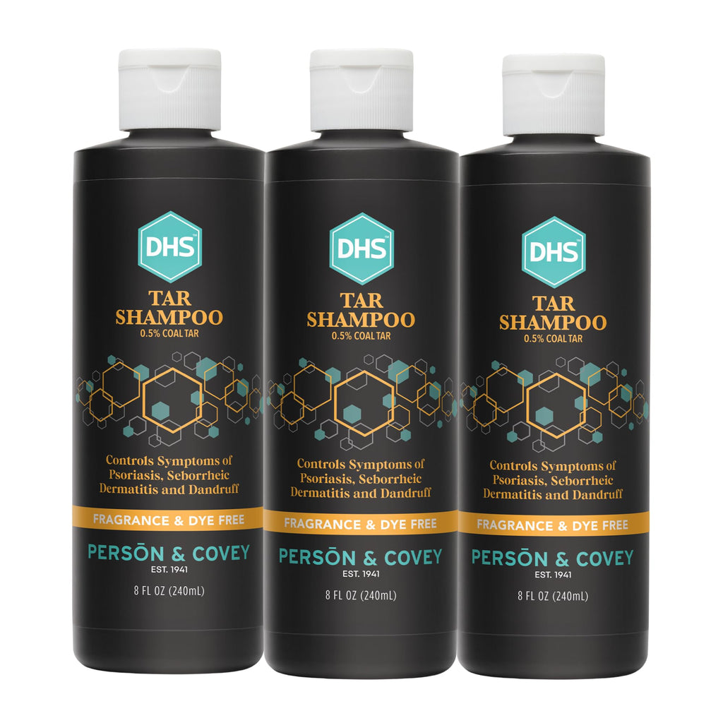 DHS Person & Covey Coal Tar Shampoo, Unscented, 8 Fl Oz, Pack of 3