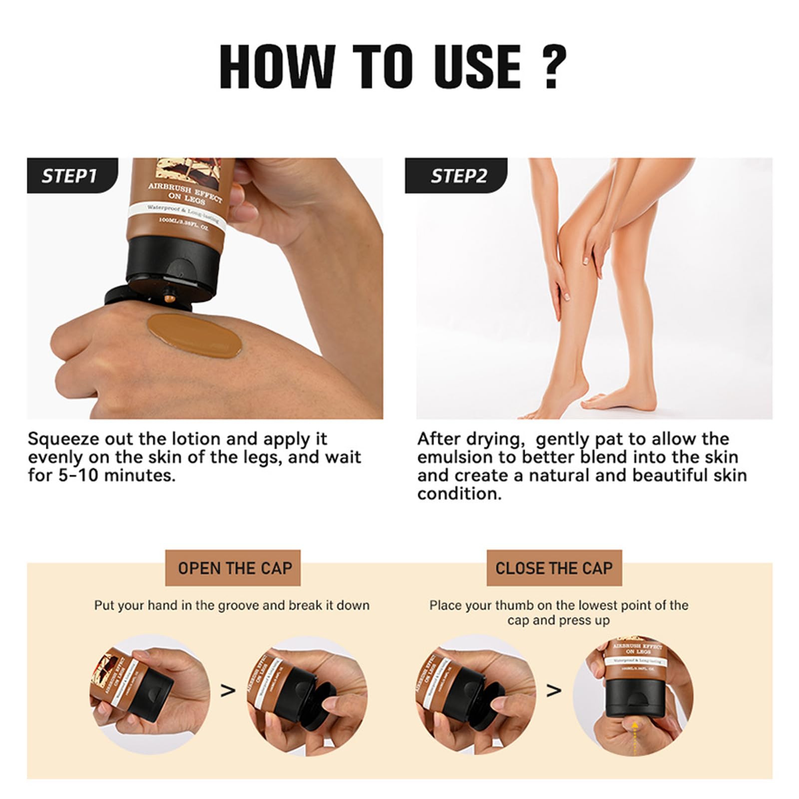 Leg Makeup Waterproof, Leg Make Up to Cover Veins, Tattoo Cover Up Makeup, Long-Lasting No Transfer, No Transfer To Cover Veins Concealer For Mature Skin Smooth Tone Body makeup Long Lasting (02#)