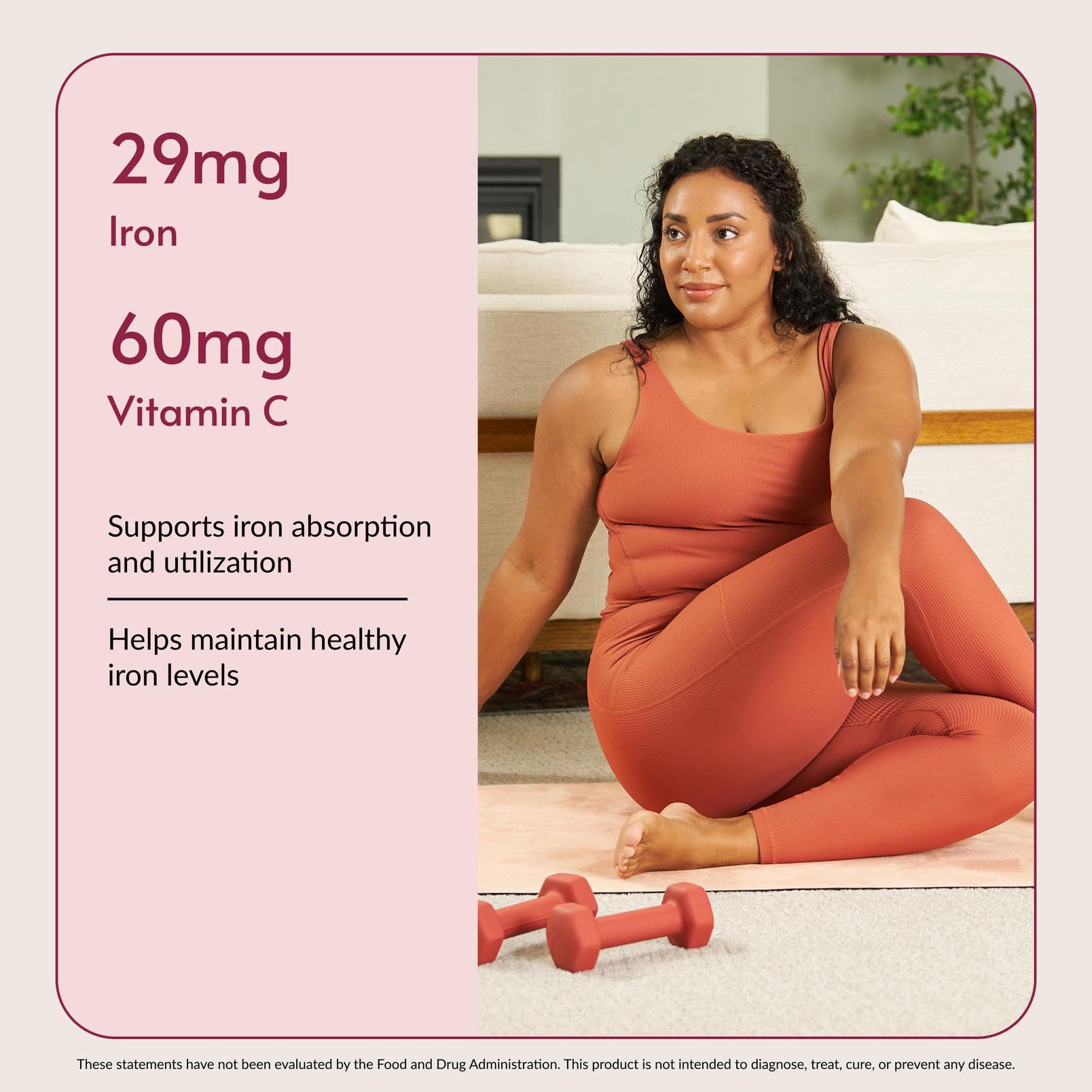 Bariatric Advantage Chewable Iron 29 mg - for Bariatric Surgery Patients - Iron with Vitamin C - No Iron Taste - Ferrous Fumarate & Carbonyl Iron Supplement - Passion Fruit - 90 Count