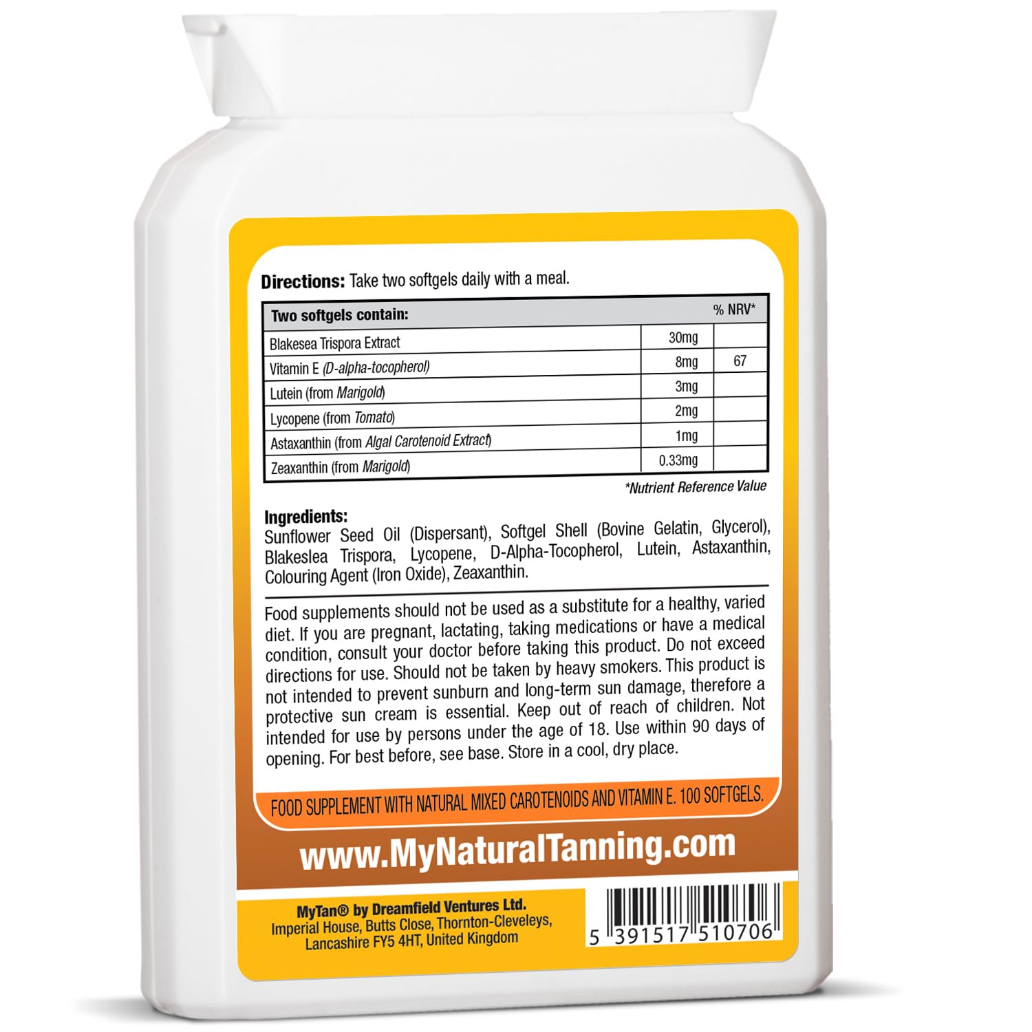 MyTan Bronze Tanning Pills Twin Pack | Sun Tan Supplement | Astaxanthin Lutein Lycopene | 14-Week Season Supply