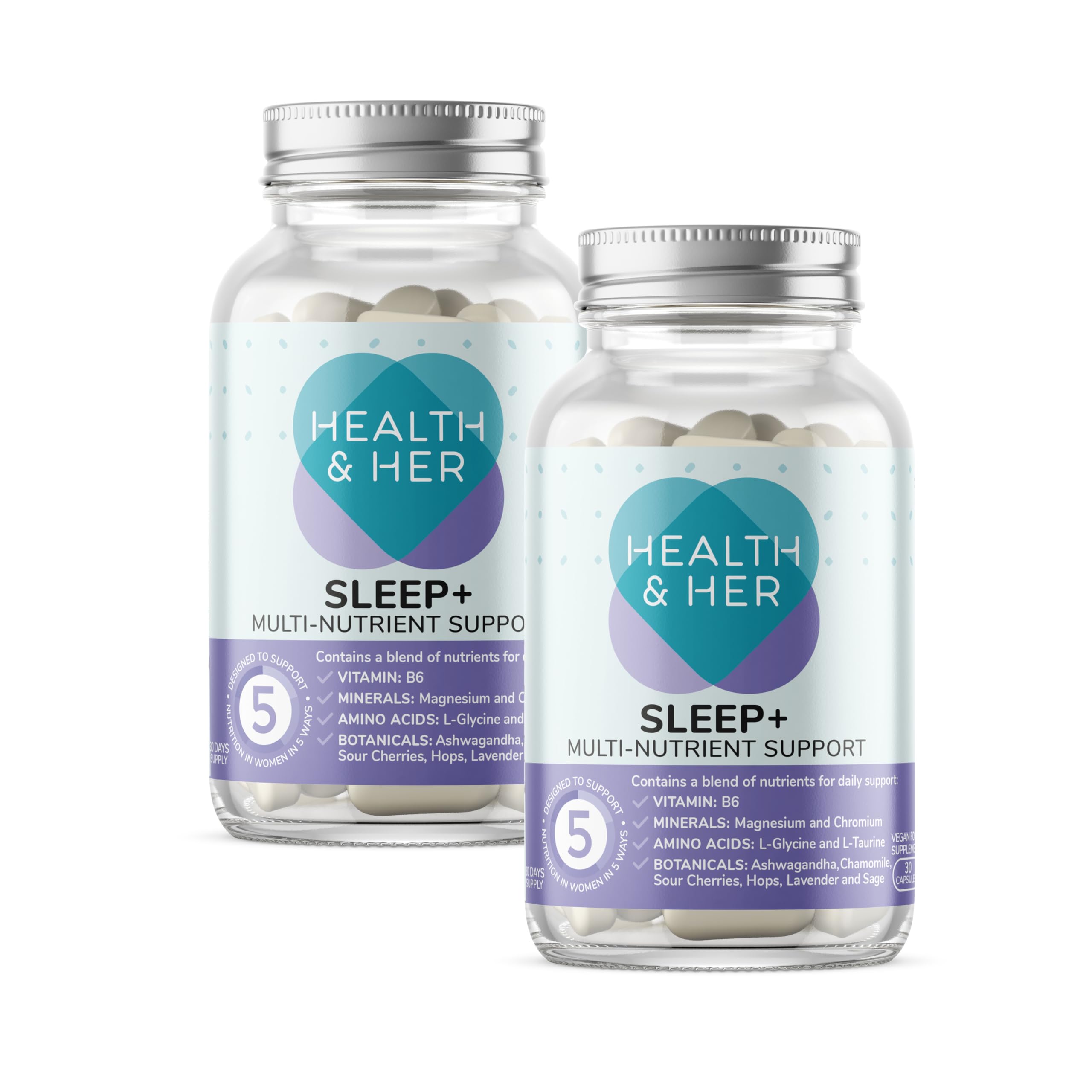 Health & Her Sleep+ Women's Supplement, Vegan, 60-Day Supply